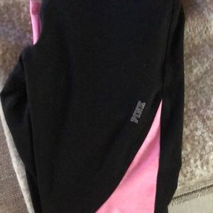 Pink color block leggings